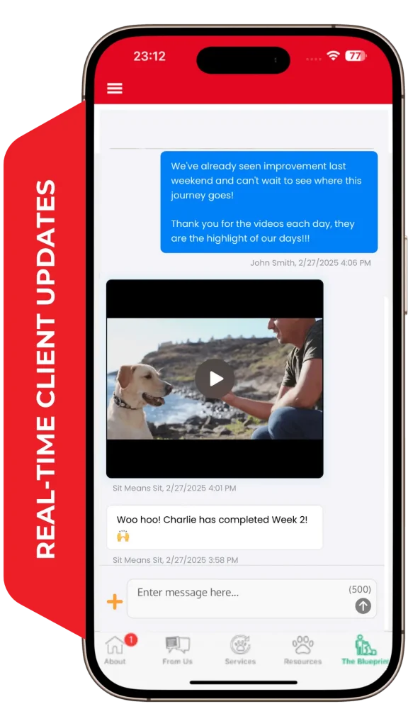 SMS_with label - real-time client updates