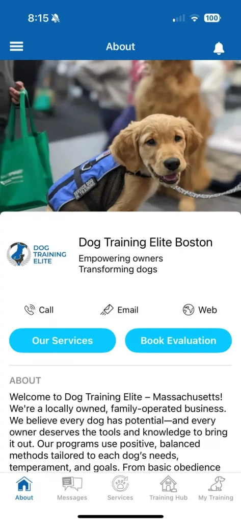 About Description and Call-to-action buttons